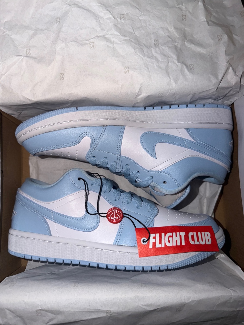 Nike Air Jordan 1 Low - White and Light Blue